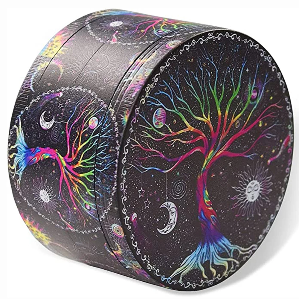 63MM 2.5 Inch Metal Herbal Herb Grinder for smoke Tobacco Manual Hand Spice Pepper Miller Cutter Zodiac Green Lucky Tree