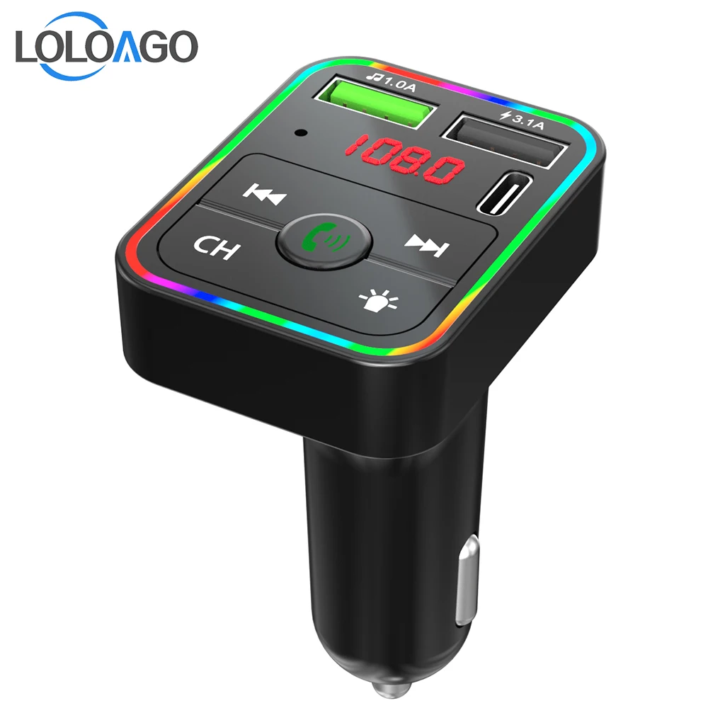 

LOLOAGO FM Transmitter Bluetooth 5.0 Car Kit MP3 Player Wireless Handsfree Audio Receiver Dual USB Fast Charger Car Accessories