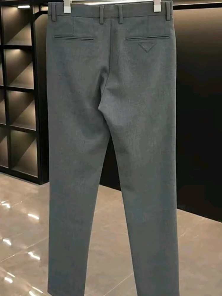 

New Arrival Men's Comfortable Fashionable Casual Pants Autumn Winter Business Style Small Footed Pants Slim Fit No Ironing Re...