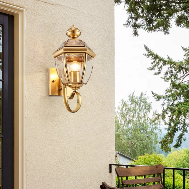 Factory Wholesale Brass Wall Lamps with Waterproof IP65 for Outdoor Wall Lamps Used for Corridor Garden Decoration