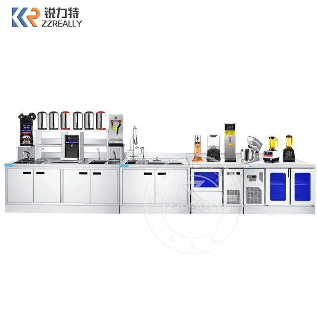 Factory Outlet All Set Bubble Tea Equipment Bar Milk Tea Counter WITH Bubble Tea Shop Design