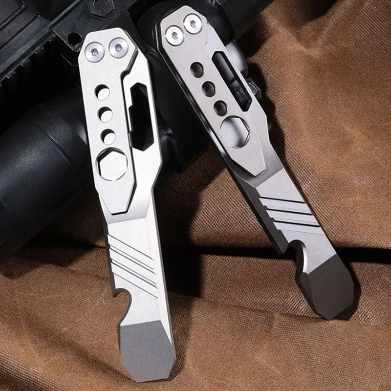 New TC4 Titanium Alloy Pry Bar Multi Tool Portable and Lightweight Life-saving Pry Bar Outdoor EDC Bottle Opener Equipment