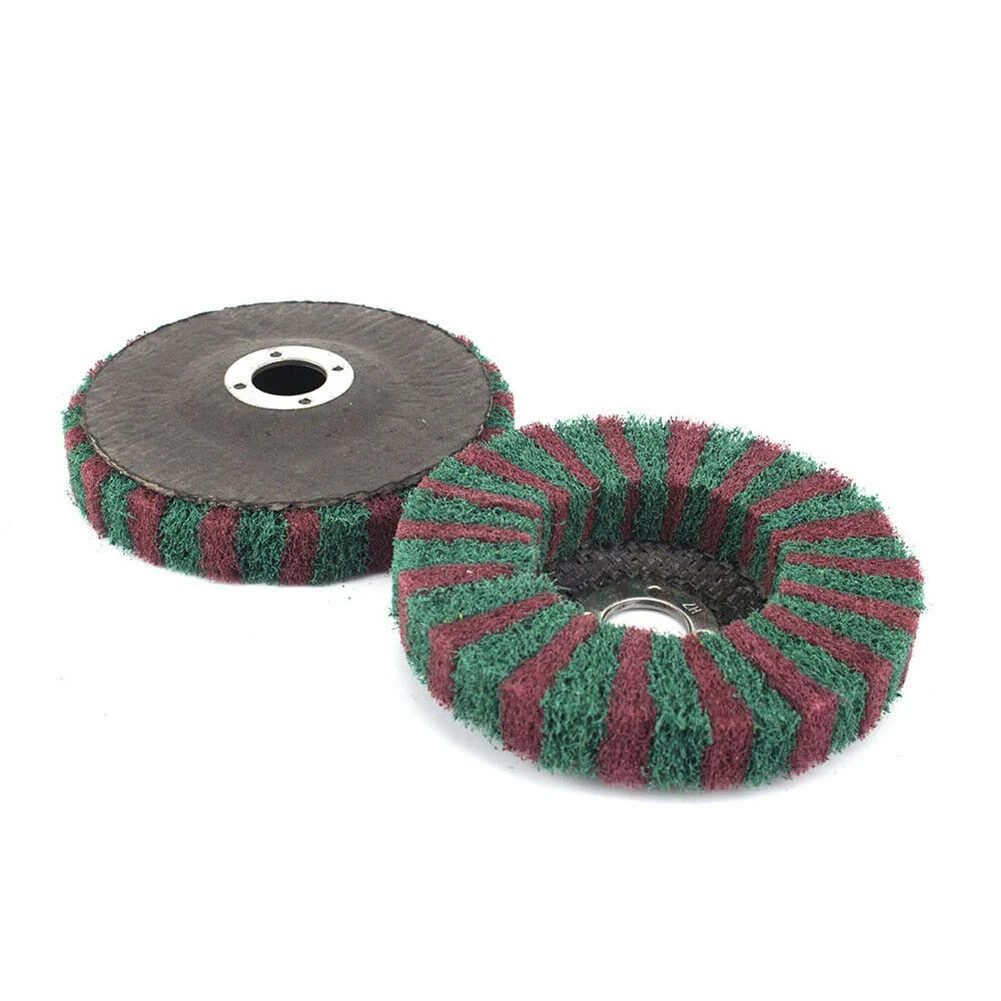 

1Pc 4in Polishing Pad Scouring Pad Buffing Wheel 100x16mm Nylon Fiber Flap Cleaning Wheel Grinding Disc For Polisher Accessories