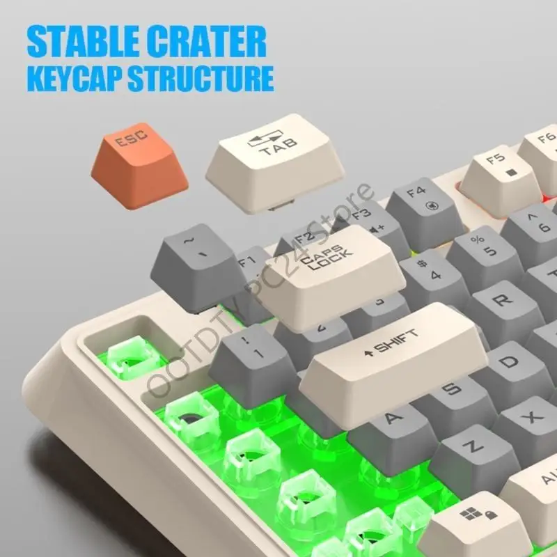 

H7BA 94Keys Mechanical Keyboard for Gamers with Three Color Rainbow Led Light