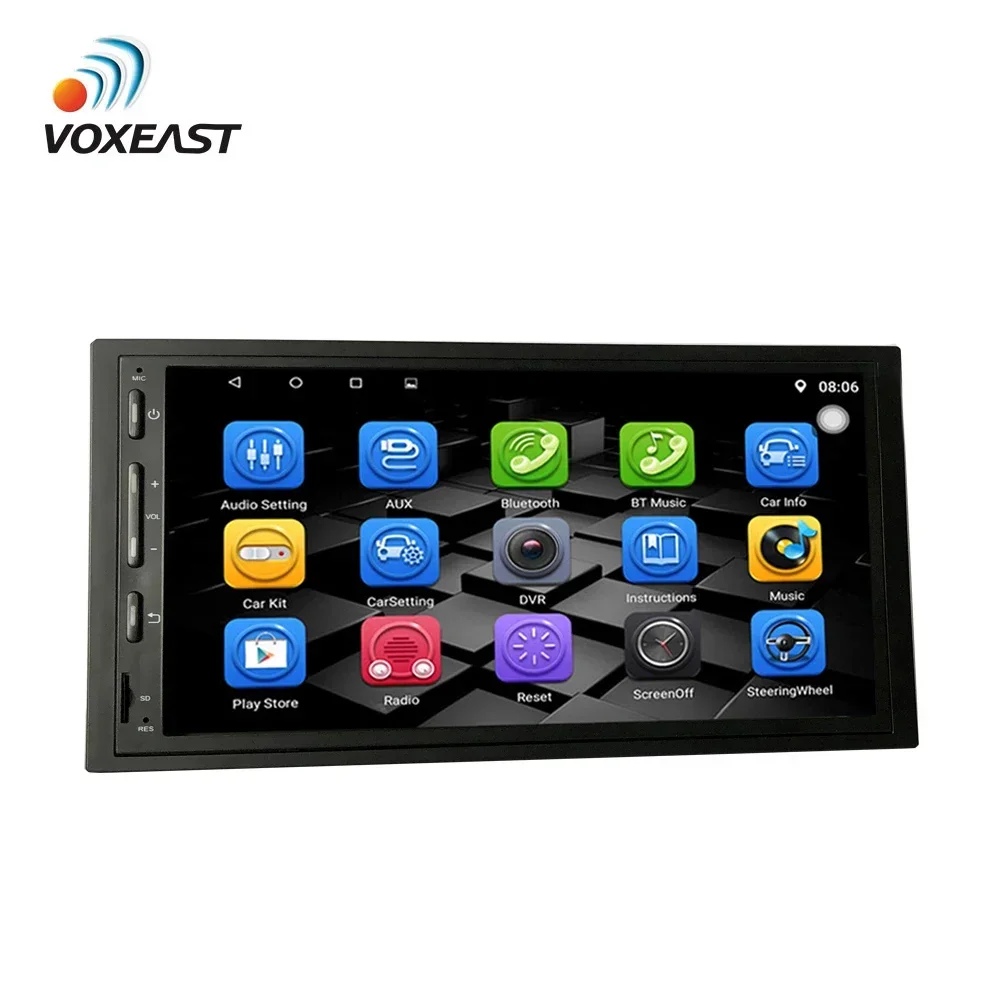 Rádio do carro estéreo com navegação, Universal MP5 Player, Android, WiFi 9.0, FM, BT, 2 Din, 7 em