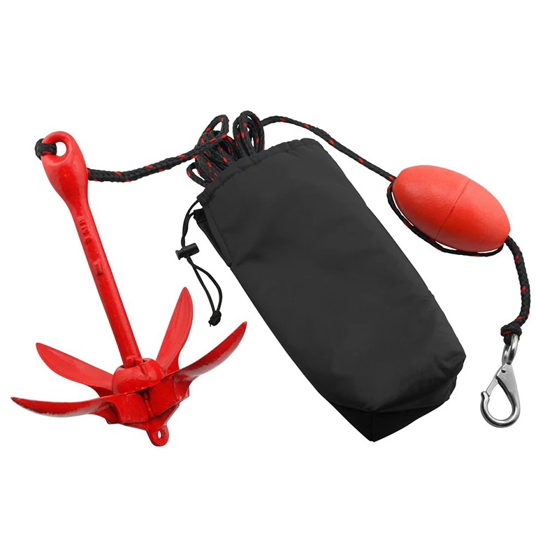 

1.5kgs Red Folding Boat Kayak Anchor Kit For Marine Accessories