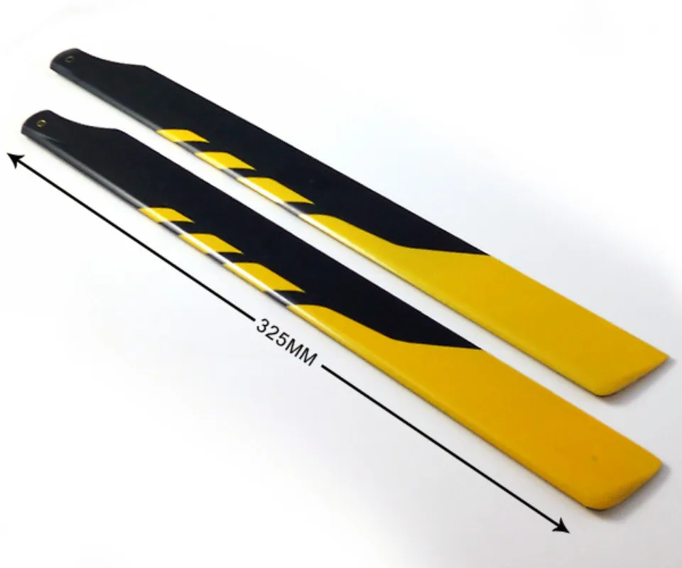 RC 450 Combo 5 Pairs Yellow Glass Fiber Main Rotor Blades 325mm for RC Helicopter