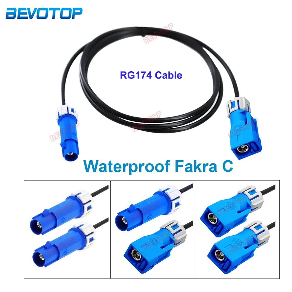 

1PCS Waterproof Fakra C Extension Cable Male Female Connector M/F M/F F/F Fakra Jumper Wire Harness BEVOTOP Auto Cable 10CM~30M