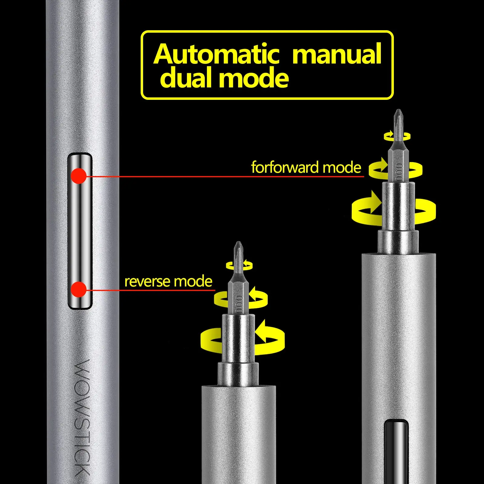 Chave de fenda elétrica sem fio Wowstick, lítio recarregável, LED Power, Repair Tool Kits, Original, 1F Plus Pro, 64 em 1