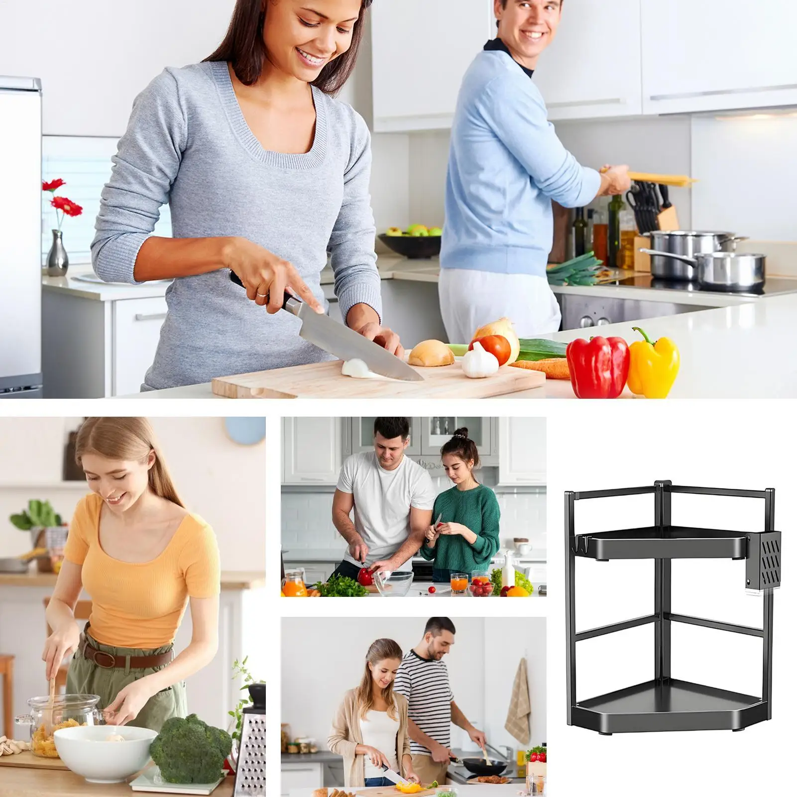 

Угловая полка-органайзер для кухни и ванной комнаты: для столешниц, косметики, туалетных принадлежностей, легко организует хранение крышек и упаковок