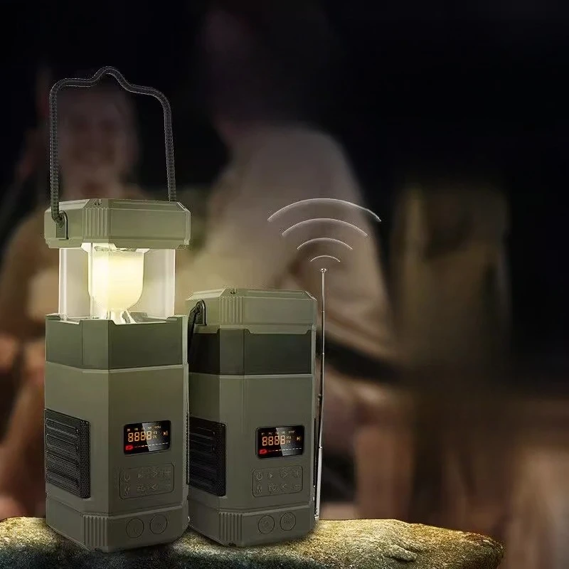

Multifunctional outdoor bluetooth speaker camping light ambient tent light emergency hand crank power generation