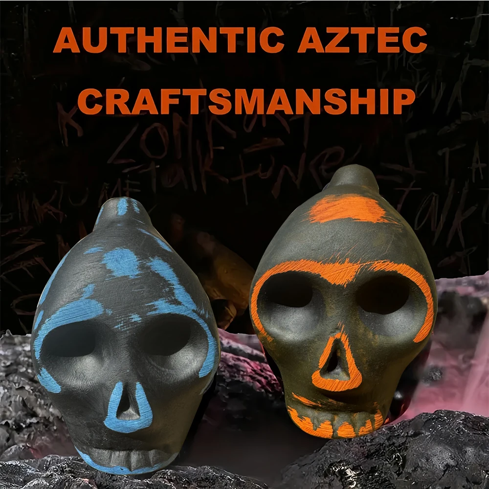 Screaming Aztec Death Whistle Unstressful Pranks for Halloween Prank Horror Party Essential - Painted Skull