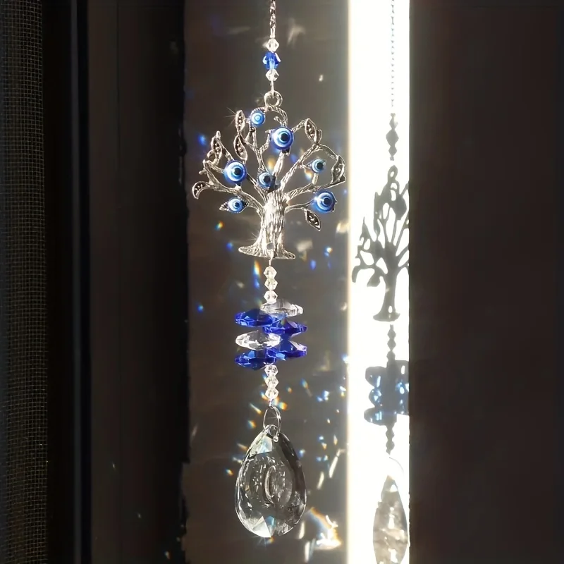 Crystal Blue Evil Eye Suncatcher: Love, Protection & Magic - Perfect for Weddings, Housewarmings & More
