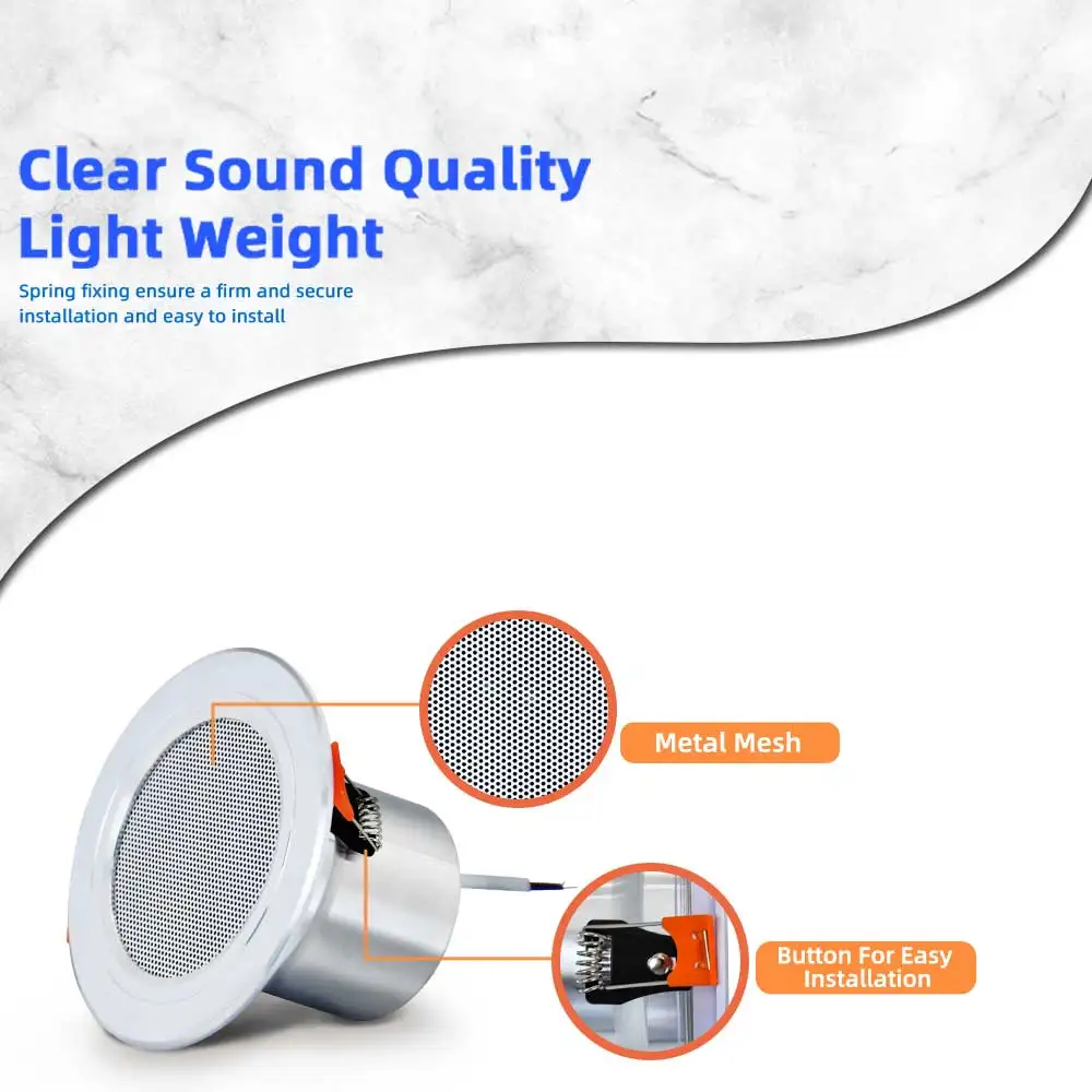 Mini In-Ceiling Speaker 3-inch 8OHm Moisture-proof Good Quality Background Music System Smart Home Audio In Wall Loudspeaker