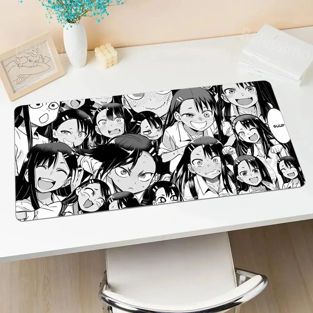 Nagatoro Mouse Pad Kawaii All Size Edge Locking Rubber Desk Mat Anime Hot Selling High-end E-sports Keyboard Pad For Home Netbar