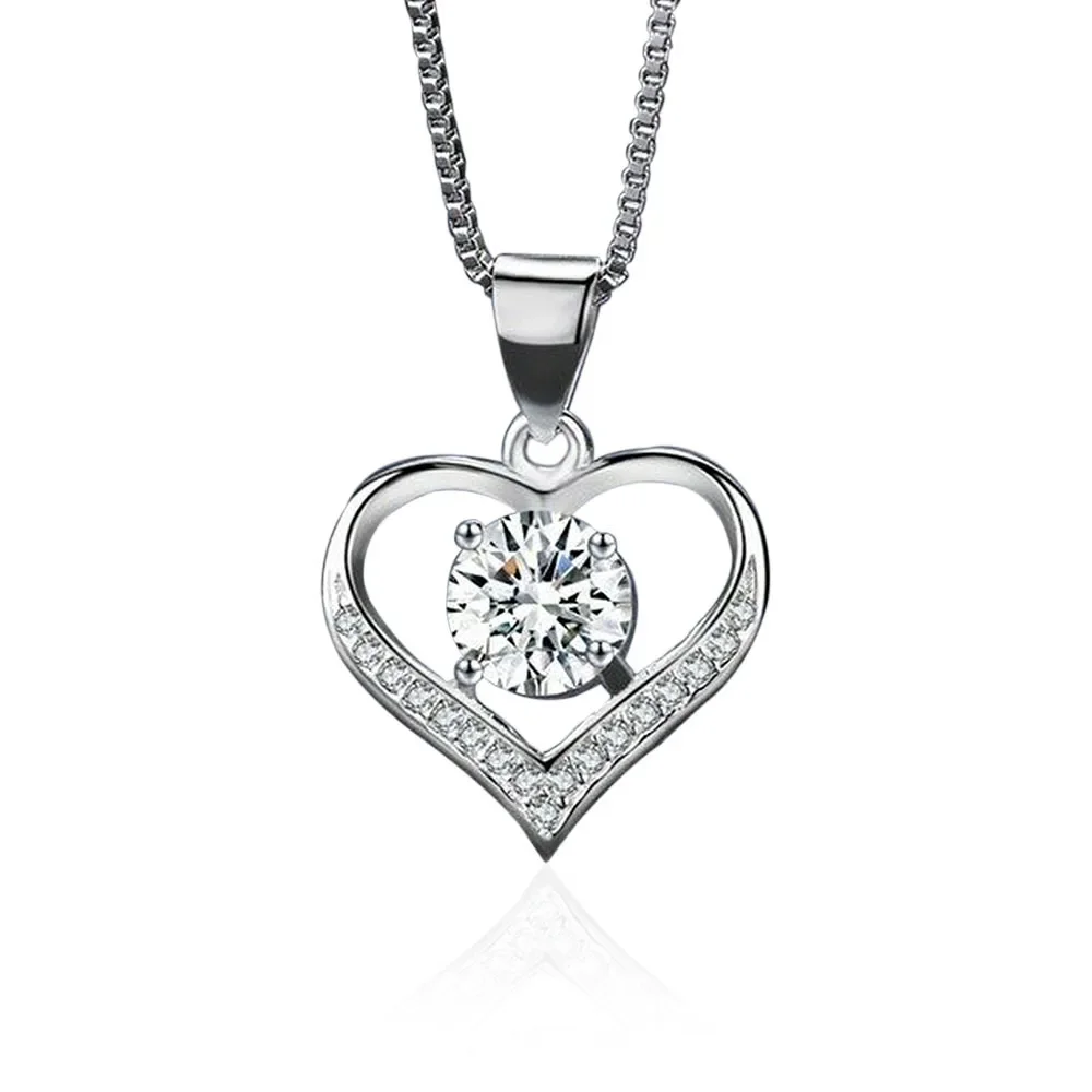 CAOSHI قلادة ساحرة على شكل قلب إكسسوارات الذكرى السنوية للسيدات مع مجوهرات خطوبة كلاسيكية من الزركونيا المثيرة