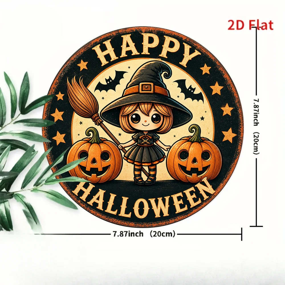 2D Flat, 1pc 2D Printed Round Wooden Sign with 