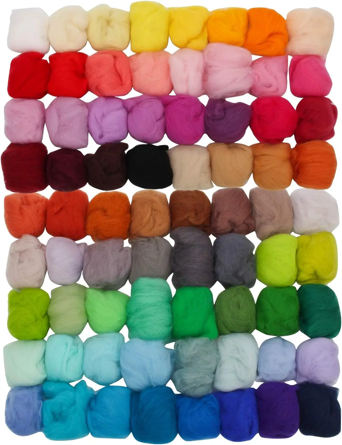 

72 Colors Fibre Wool Yarn Roving for Needle Felting Hand Spinning DIY Craft Materials