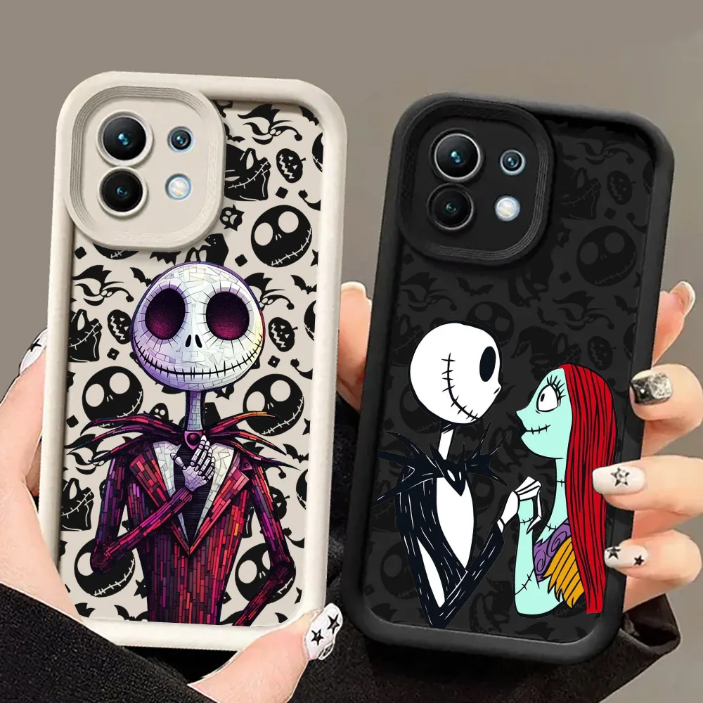 

The Nightmare Before Christmas Jack Sally Skellington Case For Xiaomi 14T 14 13T Pro 13 11 Lite POCO F3 F5 X3 X5 X6 M6 Pro Cover