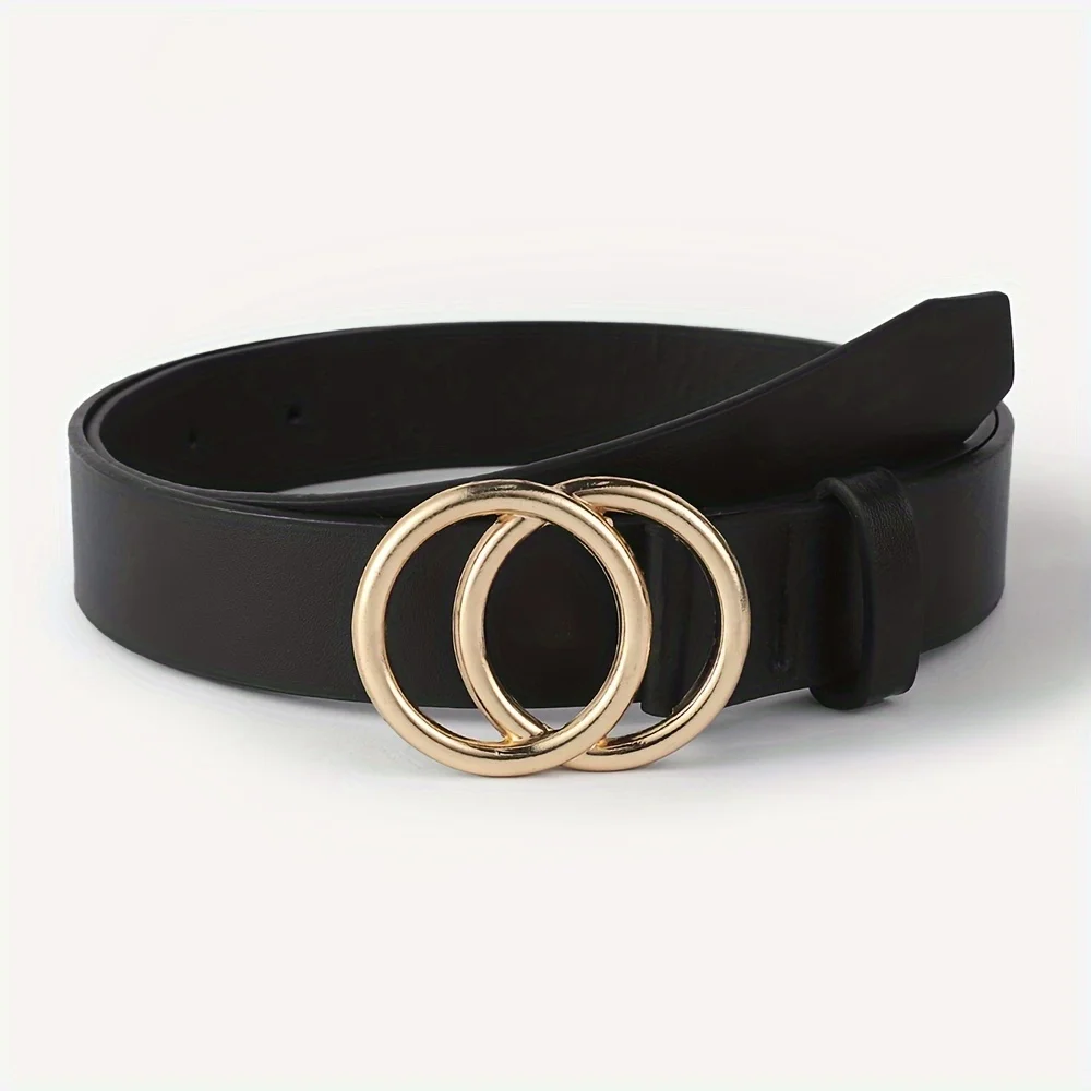 

1 piece of unisex, versatile, simple belt with double loops, suitable for casual daily wear, going out, shopping, and leisure