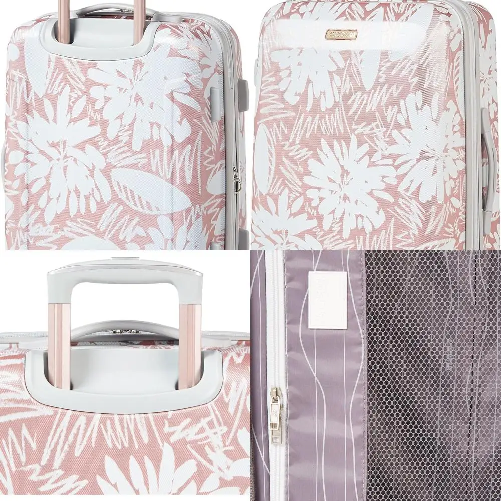 

American Tourister Moonlight Expandable Spinner Luggage in Ascending Gardens Rose Gold, Medium 24-Inch