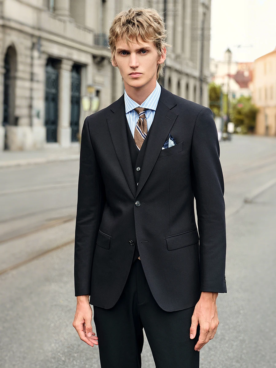Elastic Men‘s Black Suit Set: - Men'S Formal Wear For Engagement ulasan dan harga