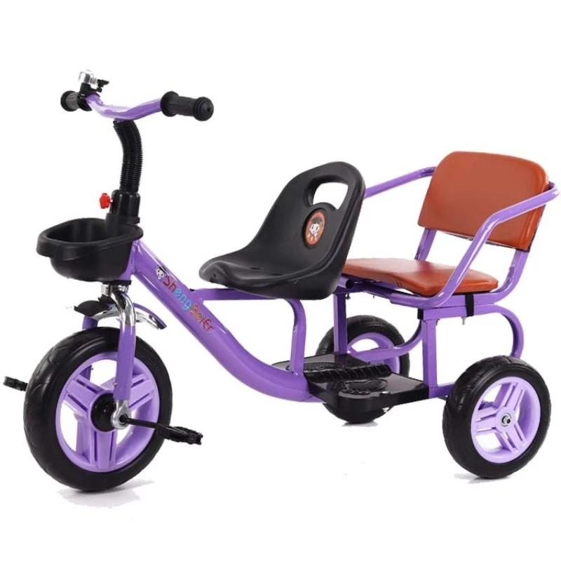 

Baby Twin Tricycle Stroller 3 Wheels Double Stroller for Kids Twins Guardrail Seat Baby Toddler Bicycle Car Tricycle Child Pram