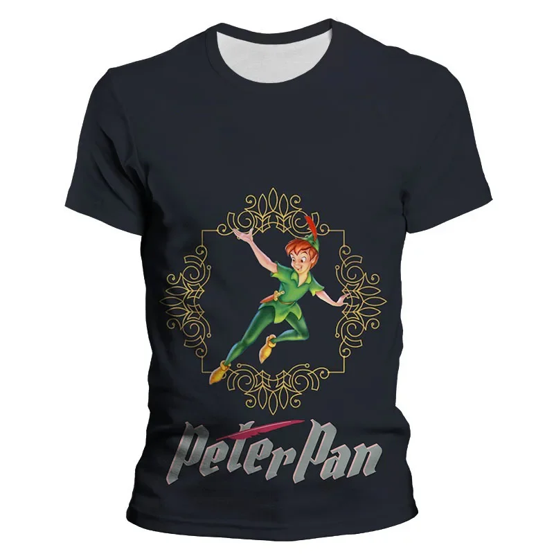 2024 Disney Peter Pan 3d Print T-Shirts Cartoon Men Women Streetwear Fashion T Shirt Kids Boy Girl Tees Tops Clothing