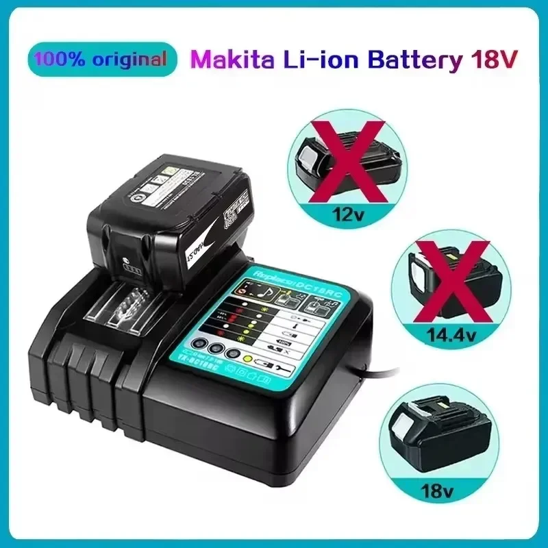 100% 18V original Makita battery+DC1BRC charger rechargeable lithium-ion battery replacement MAKITA BL1880 BL1860 BL1830