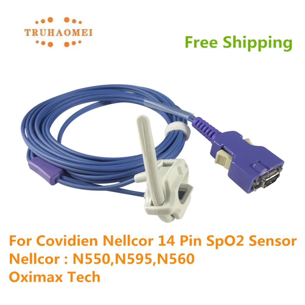 

14 Pin SpO2 Sensor for N550 N595 N560 All Type Adult Child Neonates Veterinary SAO2 Probe