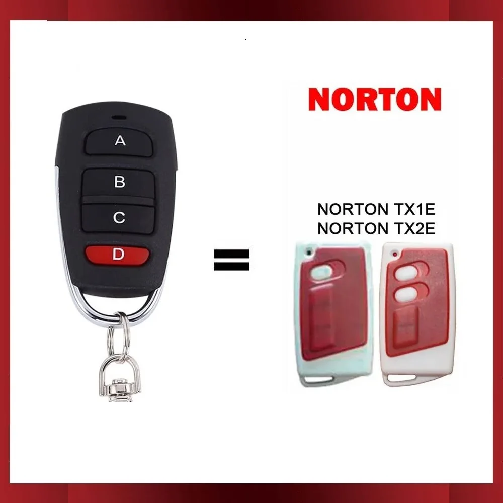 For NORTON TX1E TX2E Garage Door Remote Control 433.92MHz Fixed Code Clone NORTON TX2E TX1E Gate Remote Control Command 433MHz