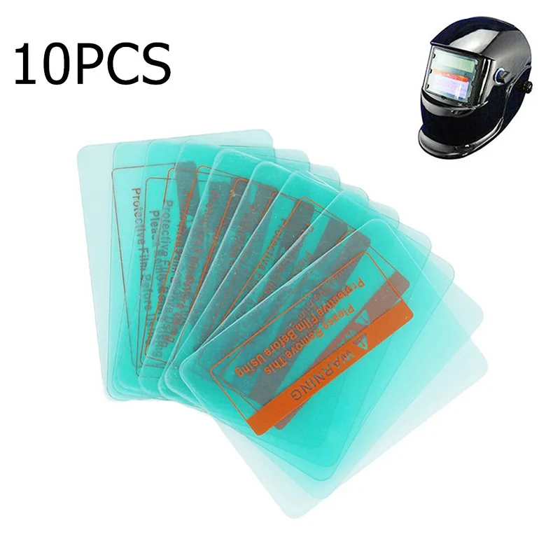 10Pcs รอบมุมป้องกันพลาสติกแผ่น (PC) ของ Solar Auto Darkening เชื่อมหน้ากาก/กรอง/หมวกกันน็อกสี่เหลี่ยมผืนผ้าโค้งมน