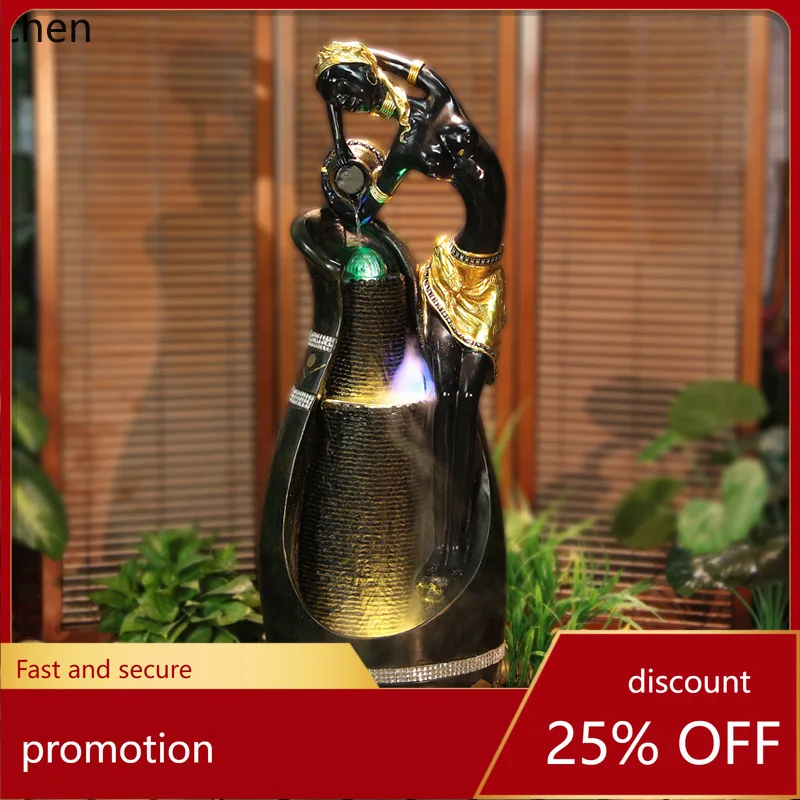 CZ Flowing Water Fountain Floor Ornament Living Room Garden Courtyard Feng Shui Wheel Home Wealth Attraction Opening Export