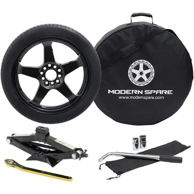 Complete Compact Spare Tire Kit w/Carrying Case - Fits 2020-2024 Model Y - Modern Spare