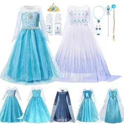 Elsa Princess Dresses for Girls Carnival Party Cosplay Snow Queen Dress Children Clothing Easter Halloween Costume for Kids