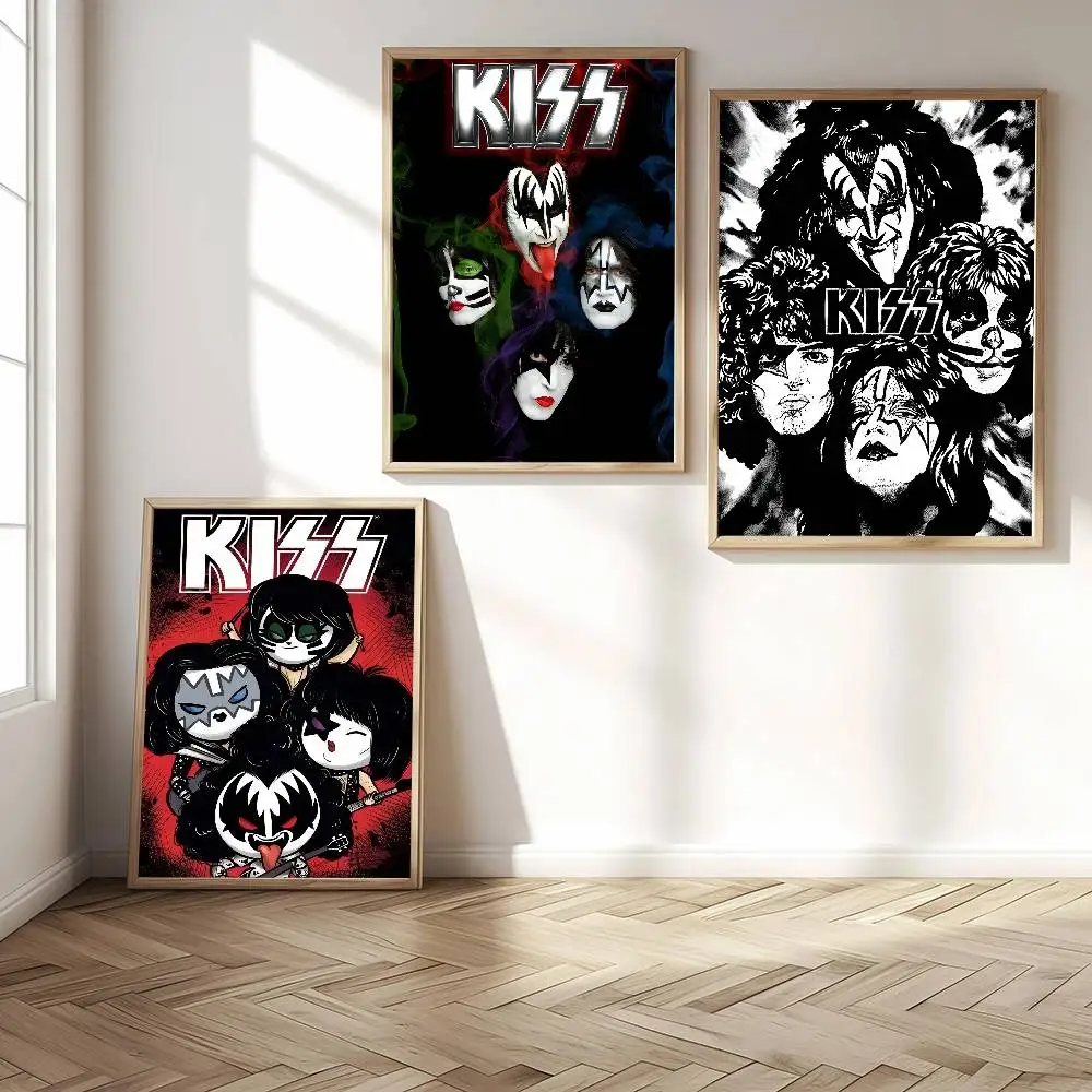 Vintage Heavy Metal Kiss Band Poster High Quality Print Waterproof Wall Art Sticker For Bar Living Room Decor Gift view 3