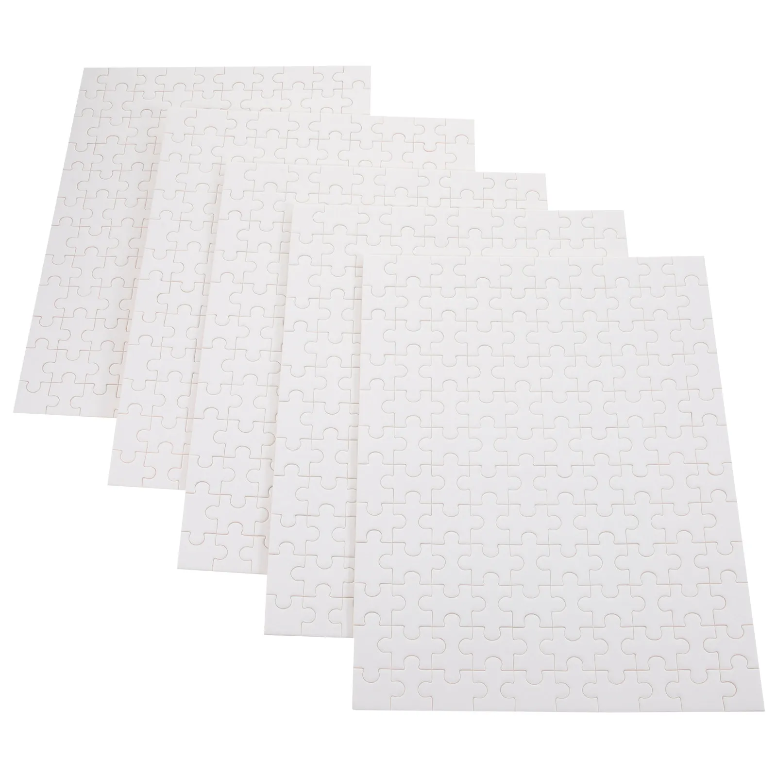 

5Set Blank Jigsaw Puzzles for DIY Sublimation Craft Heat Transfer Puzzle Pieces Kids Adults Creative Decor Puzzle Game Activity