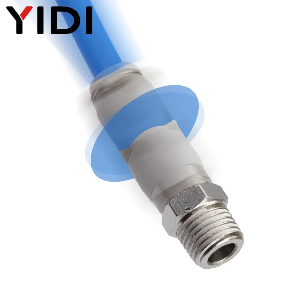 10/4/1pcs High Speed Rotation Air Hose Tube Swivel Fitting Quick Fittings Pneumatic Connection Connector 4mm 6mm 8mm 10mm 6 1/4