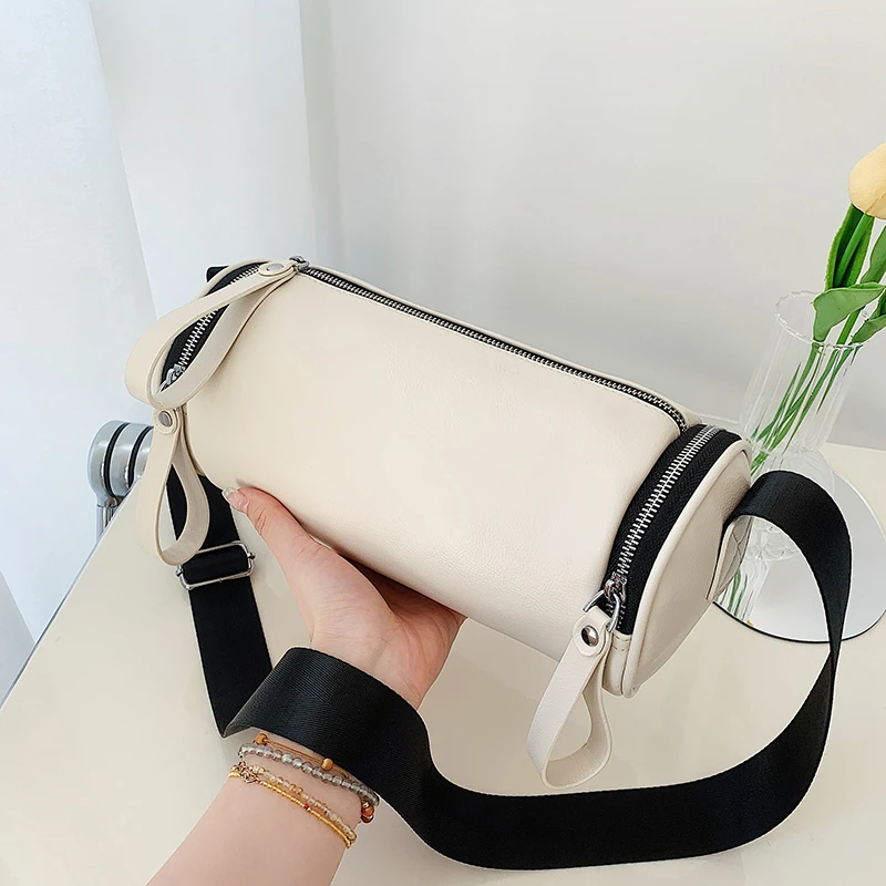 Luxury Designer Shoulder Bag for Women Genuine Leather Handbags Fashion Soft Crossbody Bags for Female Cylindrical Bag Sac 2023