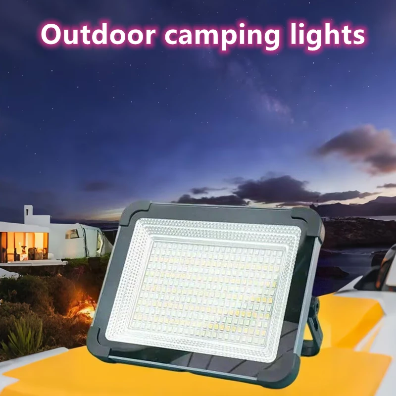 خيمة تخييم خارجية معلقة ضوء خارجي محمول مقاوم للماء شحن بالطاقة الشمسية سعة كبيرة مع فتيل LED 2400 مللي أمبير في حالات الطوارئ