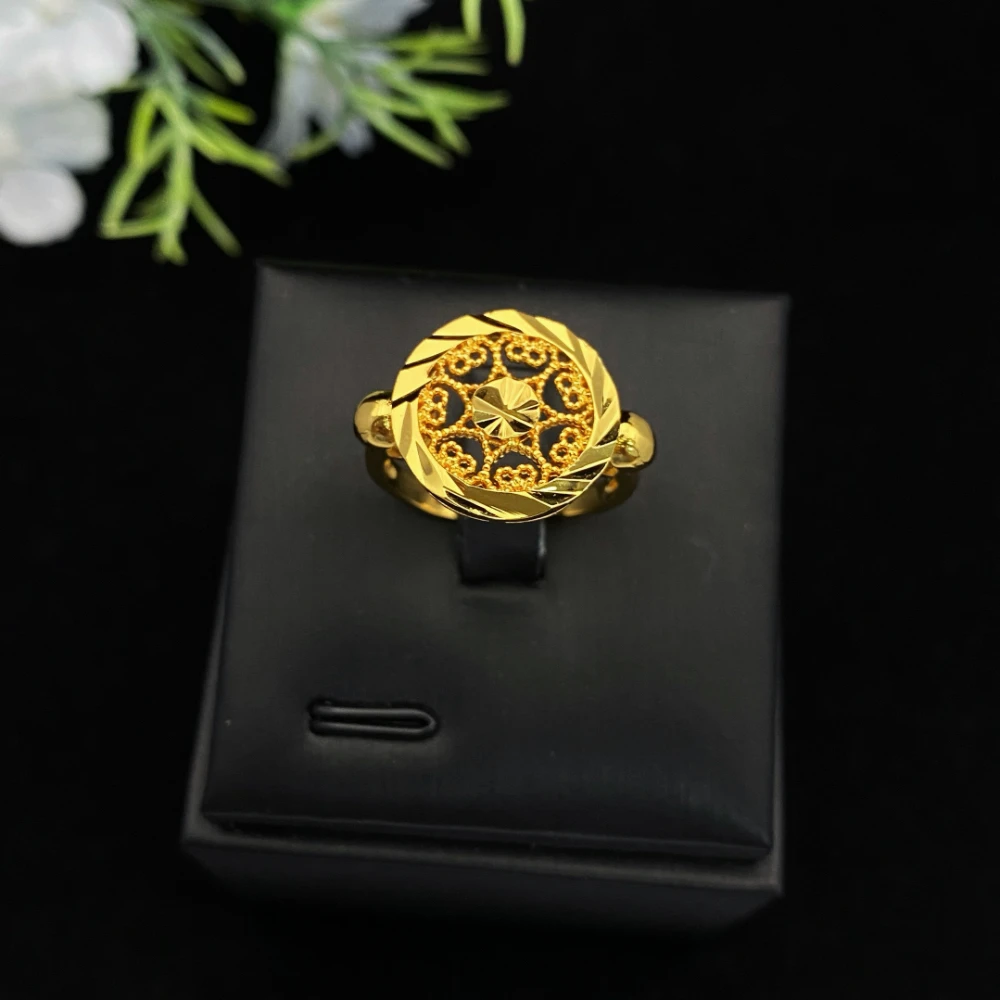 JRH Dubai Gold Plated Necklace Earrings Ring Bracelet Arabian Traditional Vintage Jewelry Women\'s Set Bridal Wedding Jewelry