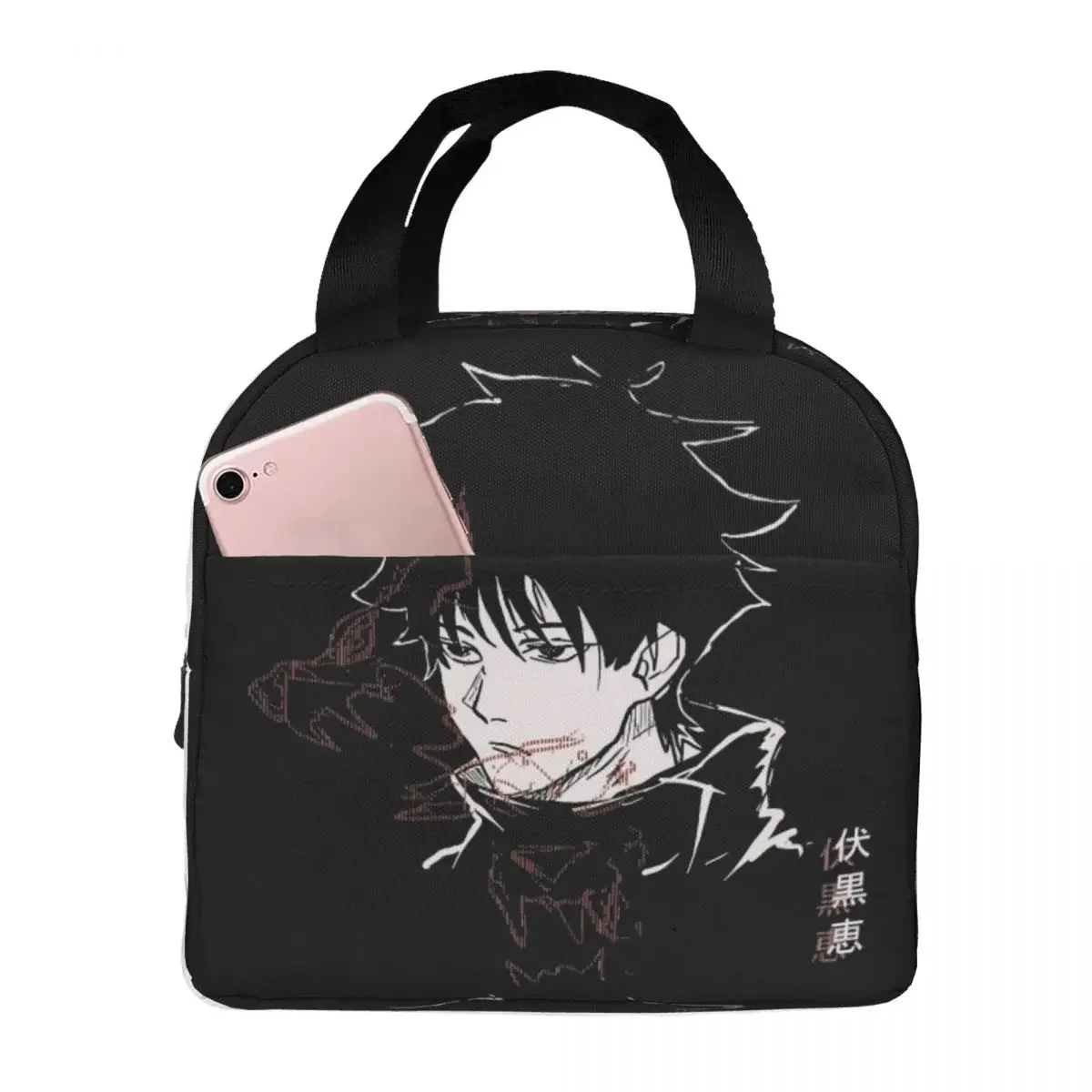 Fushiguro Megumi Anime Insulated Lunch Bags High Capacity Jujutsu Kaisen Meal Container Thermal Bag Tote Lunch Box  Girl Boy