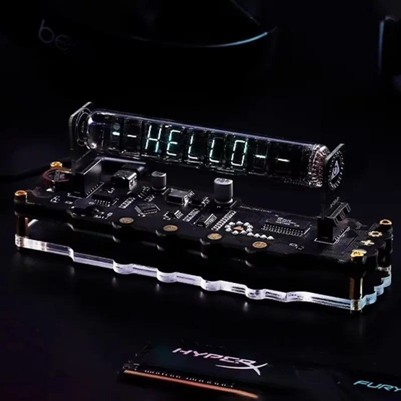 Creativity Fluorescent Tube Clock E-sports Art Gaming Room Computer Desktop Digital Clock Home Decoration Desk Clocks Gift