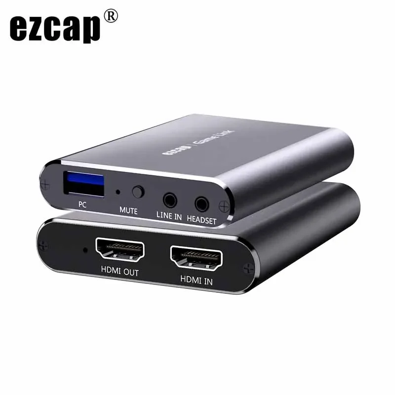 

Ezcap 4K 60HZ HDMI Loop Карта видеозахвата HD 1080P HDMI к USB 2.0 Прямая трансляция игр Коробка записи Микрофон Аудио линия Вход
