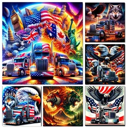 Fantasy Eagle Wolf Truck Flag Jewelry Cross Stitch 5D DIY Diamond Painting New 2024 Diamond Embroidery Mosaic Animals Home Decor