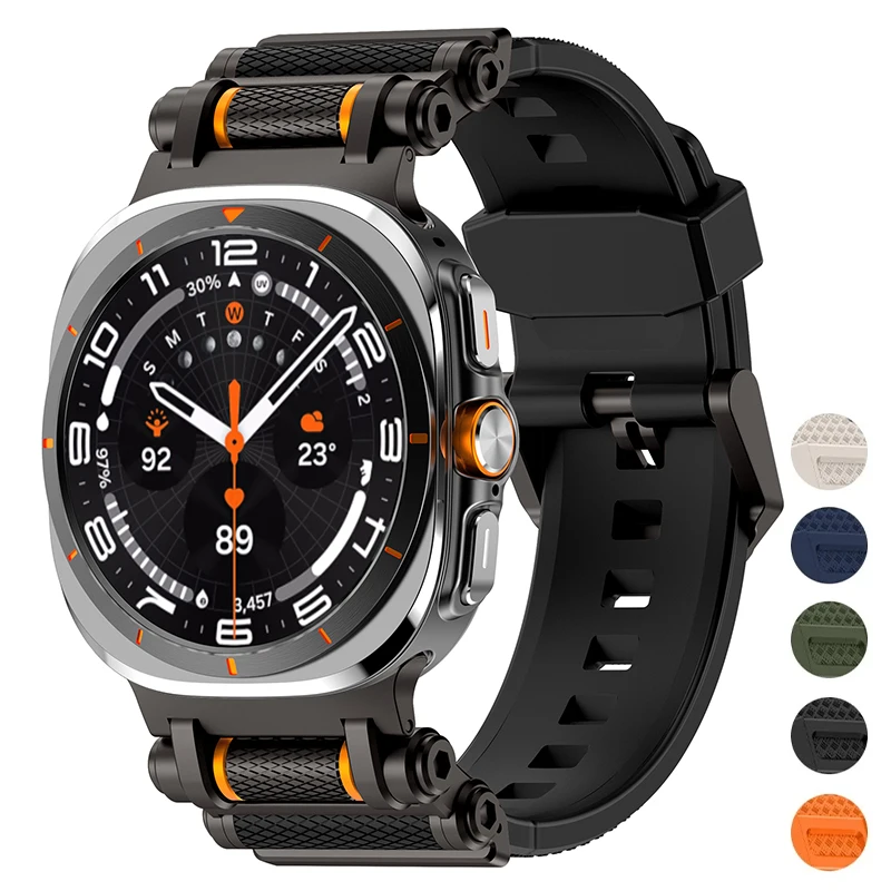 Rubber Sports Strap for Samsung Galaxy Watch Ultra 2025 Silicone Band Bracelet for Galaxy Watch 7 Ultra 47MM Replace Accessories