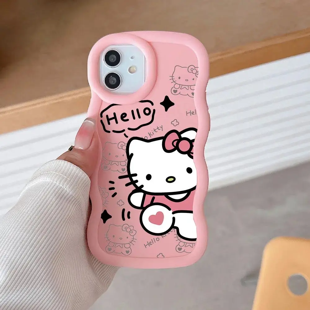 Cute Sanrio Hello Kitty Phone Case for Xiaomi POCO X3 X5 X6 Pro M6 Pro 4G M3 X6 MI 14 Wave Side Soft Candy Color Cartoon Cover