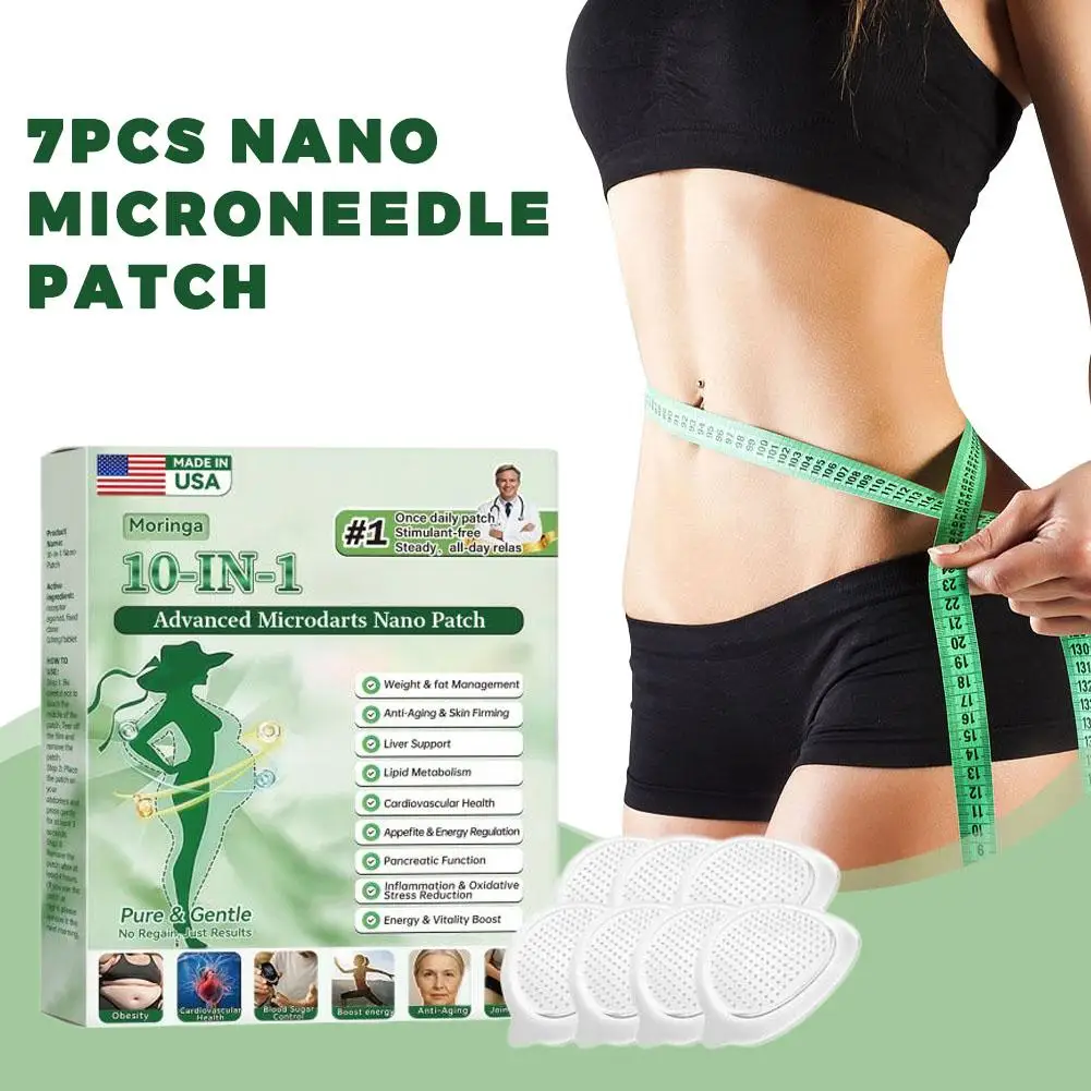 

7PCS Moringa NAD Plus 10 In 1 Multifunctional Nano Microneedle Patches Natural Slimming Weight Management Men Women