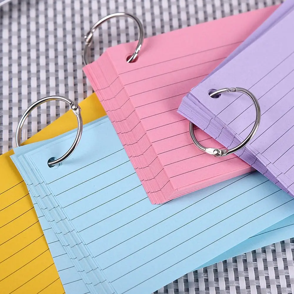 50Pcs Binder Horizontal Line Memo Book Loose-Leaf Index Cards Flash Cards Small Revision Cards for Study Office NotePads