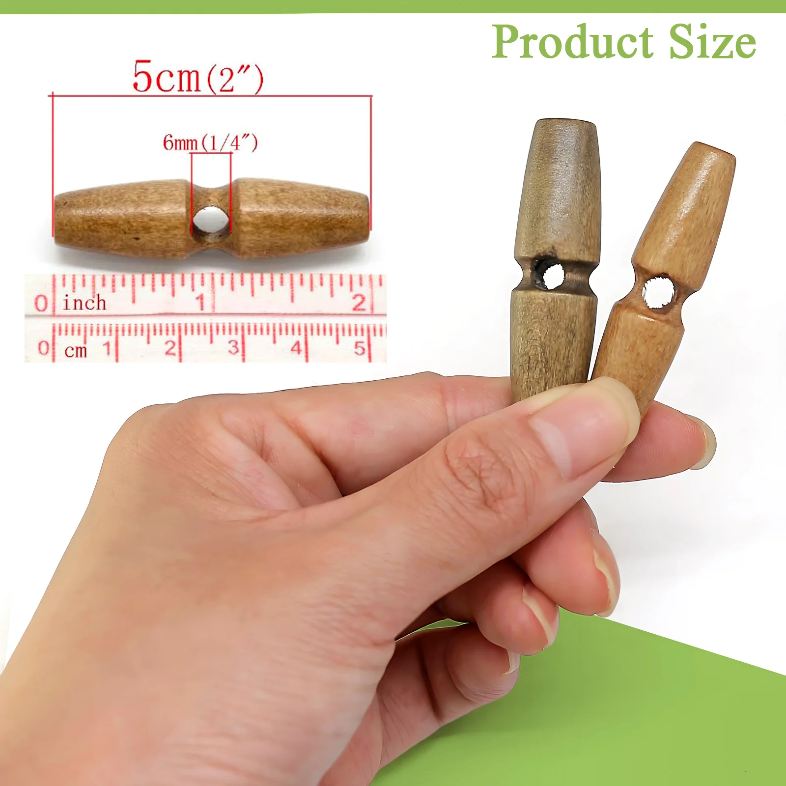 10 قطعة أزرار تبديل الخشب الطبيعي للمعاطف والسترات ، أزرار خياطة كلاسيكية بإبزيم بفتحة كبيرة ، إكسسوارات الملابس اليدوية